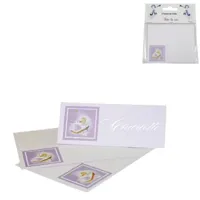 Tafelkaartjes baby wiegje lila 10 cm 6 stuks | 24 stuks - thumbnail