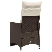 Tuinstoelen 2 st verstelbaar met kussens poly rattan bruin - thumbnail