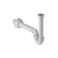 Buissifon Geberit Met Muurbuis en 5/4"x40mm Rozet Alpien Wit - thumbnail