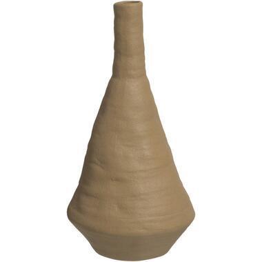 Vaas Nora - bronskleurig - keramiek - 30,2xØ15 cm - Leen Bakker