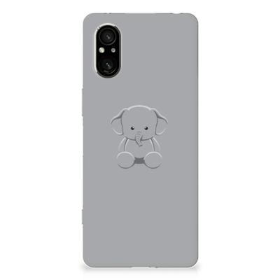 Sony Xperia 5 V Telefoonhoesje met Naam Grijs Baby Olifant Sony Xperia 5 V Telefoonhoesje met Naam Grijs Baby Olifant