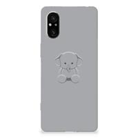 Sony Xperia 5 V Telefoonhoesje met Naam Grijs Baby Olifant - thumbnail