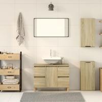 Badkamerkast wandgemonteerd 32x20x67 cm sonoma eikenkleurig - thumbnail