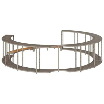 Hottub ombouw opbergruimte en houten opstapje poly rattan grijs