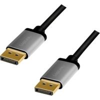 LogiLink DisplayPort AV Aansluitkabel [1x DisplayPort - 1x DisplayPort] 2 m Zwart/grijs - thumbnail