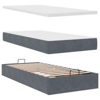 Ottoman bed met matras en LED's 180x200cm fluweel donkergrijs - thumbnail
