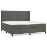 Boxspring met matras fluweel donkergrijs 200x200 cm - thumbnail