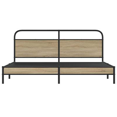 Bedframe zonder matras metaal gerookt eikenkleurig 200x200 cm