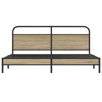 Bedframe zonder matras metaal gerookt eikenkleurig 200x200 cm - thumbnail