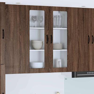 Keukenkast aan de muur met de deur Bruin Eiken 80 x 31 x 100 cm