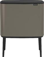 brabantia Bo Touch Bin 316142 Afvalbak 34 l Staal (l x b x h) 312 x 540 x 680 mm Platinum/Black 1 stuk(s) - thumbnail