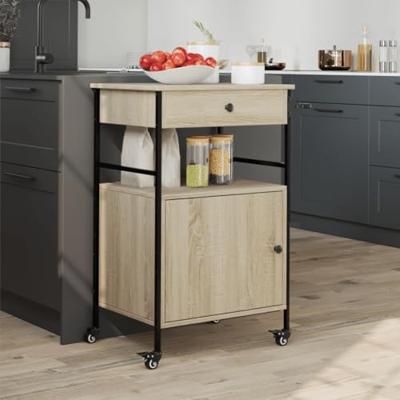 Keukentrolley 56x43x89,5 cm bewerkt hout sonoma eikenkleurig