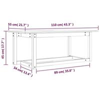 Salontafel 110x55x45 cm massief grenenhout wit - thumbnail