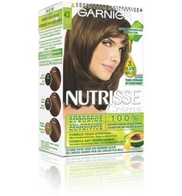 Garnier Nutrisse Crème Permanente Haarverf 4.3 Goud Middenbruin Garnier Nutrisse Crème Permanente Haarverf 4.3 Goud Middenbruin