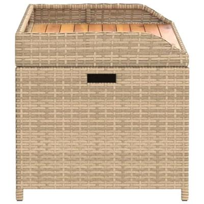 Opbergbankje 100x50x52 cm poly rattan acaciahout gemengd beige Opbergbankje 100x50x52 cm poly rattan acaciahout gemengd beige