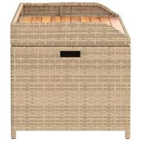 Opbergbankje 100x50x52 cm poly rattan acaciahout gemengd beige - thumbnail