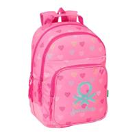 Schoolrugzak Benetton Heart Roze 32 x 42 x 15 cm - thumbnail