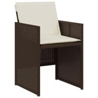 3-delige Bistroset met kussens poly rattan bruin - thumbnail