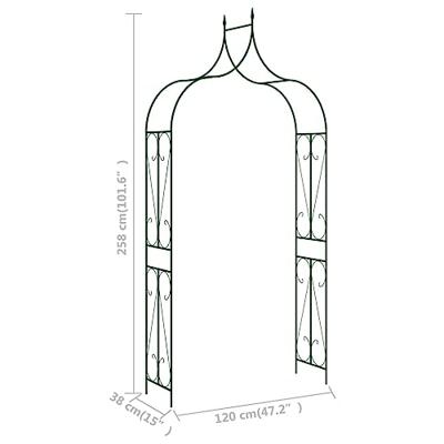 VidaXL Tuinboog 142x37x275 cm ijzer donkergroen VidaXL Tuinboog 142x37x275 cm ijzer donkergroen