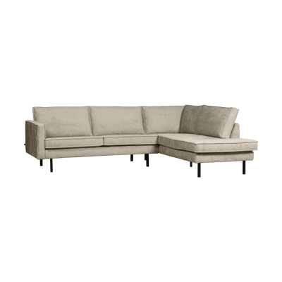 WOOOD Rodeo hoekbank rechts velvet Zand