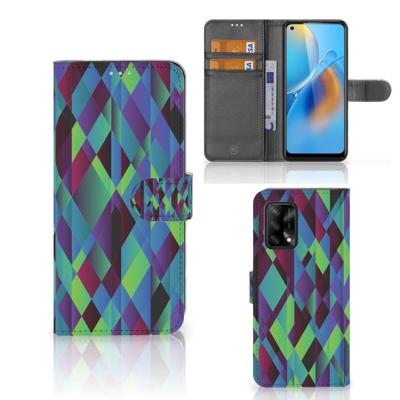 OPPO A74 4G | Book Case | Abstract Green Blue