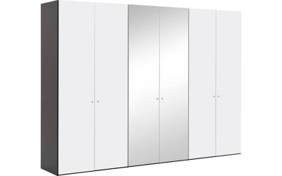 Goossens Kledingkast Easy Storage Ddk, Kledingkast 304 cm breed, 220 cm hoog, 4x draaideur en 2x spiegel draaideur midden Goossens Kledingkast Easy Storage Ddk, Kledingkast 304 cm breed, 220 cm hoog, 4x draaideur en 2x spiegel draaideur midden