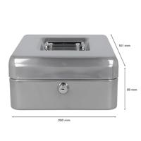 Westcott AC-E51001-ZI Geldkist 200x161x90mm Zilver, Kunststof Inzet Met 3 Vakken - thumbnail