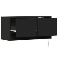 Tv-wandmeubel met LED-verlichting 80x31x35 cm zwart - thumbnail