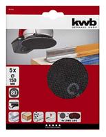 kwb 491408 Schuurpapier voor schotelschuurapparaat Korrelgrootte (num) 80 (Ø) 150 mm 5 stuk(s) - thumbnail