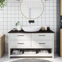 VidaXL Wastafelblad 100x40x2 cm behandeld massief hout donkerbruin - thumbnail