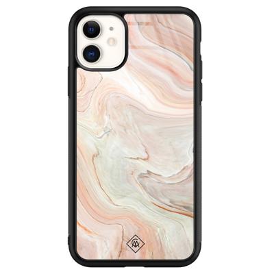 iPhone 11 glazen hardcase - Marmer waves iPhone 11 glazen hardcase - Marmer waves