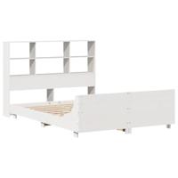 Bedframe zonder matras massief grenenhout wit 140x190 cm - thumbnail