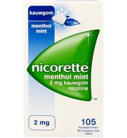 Nicorette Suikervrij Kauwgom Menthol Mint 2mg - thumbnail