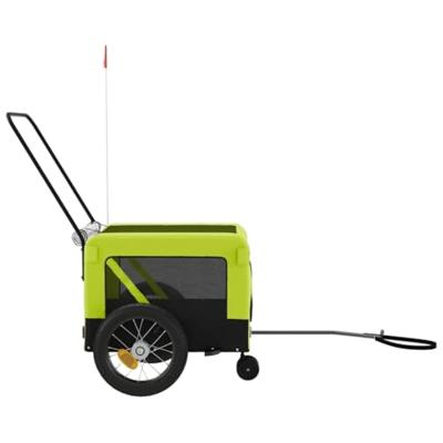 Hondenfietstrailer oxford stof en ijzer groen en zwart - thumbnail