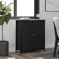 Dressoir 70x30x80 cm bewerkt hout zwart - thumbnail