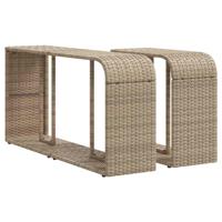 10-delige Loungeset met kussens poly rattan beige - thumbnail