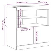 Dressoir Bruin 60 x 37 x 67 cm Bewerkt hout - thumbnail