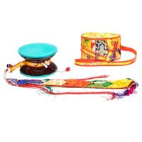 Mystieke rituele Chod Drum + gele Hoes - thumbnail