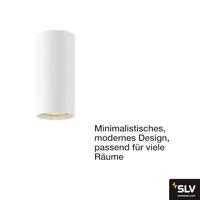 SLV 1006440 ASTO TUBE Plafondlamp GU10 10 W Wit - thumbnail