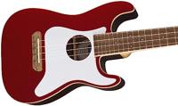 Fender Fullerton Strat Uke WN White Pickguard Candy Apple Red elektrische-akoestische concert ukelele - thumbnail