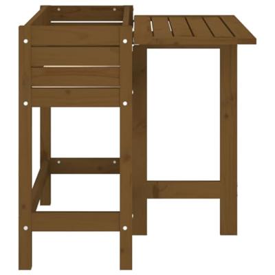 Plantenbak met inklapbaar tafelblad grenenhout honingbruin