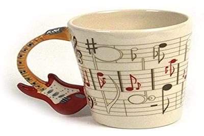 Ted Smith Muziekblad Gitaar - Gevormd Handvat Keramiek Mok