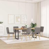 Eetkamerstoelen 6 st stof taupe - thumbnail