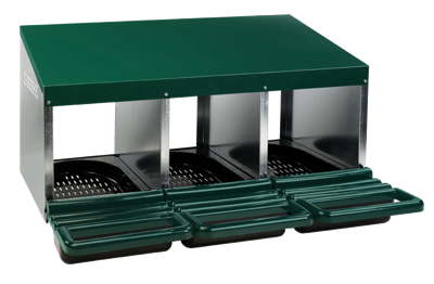 Pluimvee legnest (3 st.) met plastic vloer