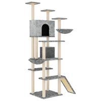 Bussandri Exclusive - Kattenmeubel met sisal krabpalen 191 cm lichtgrijs - thumbnail