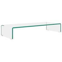 Tv-meubel/monitorverhoger transparant 80x30x13 cm glas - thumbnail