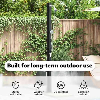 VidaXL Buitenzonne-douche zwart 217 cm pvc en aluminium