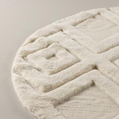 Nohr Rond Vloerkleed 'Brannen' Wol, 200cm, kleur Off White