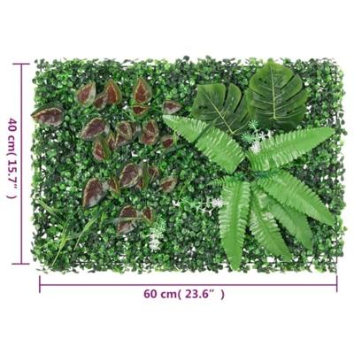 VidaXL Hek met kunstplanten 24 st 40x60 cm groen VidaXL Hek met kunstplanten 24 st 40x60 cm groen