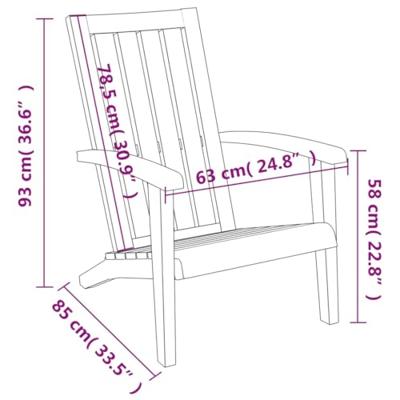 Tuinstoel Adirondack polypropeen zwart